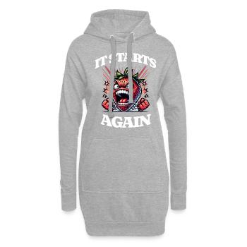 Ça recommence - règles, menstruations, - Sweat-shirt à capuche long Femme - gris chiné - Devant