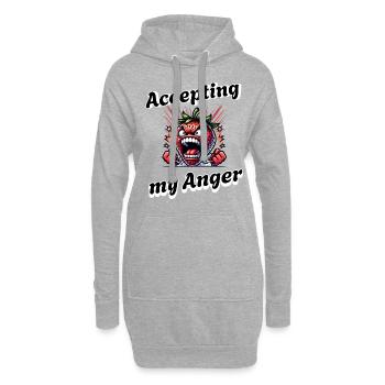 Periode Menstruation Erdbeerwoche Accepting My - Hoodie-Kleid - Grau meliert - Vorne