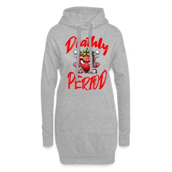 Deathly Period Periode Menstruation Erdbeerwoche - Hoodie-Kleid - Grau meliert - Vorne