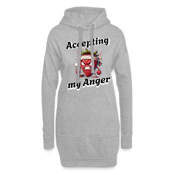Periode Menstruation Erdbeerwoche Akzeptiere - Hoodie-Kleid - Grau meliert - Vorne