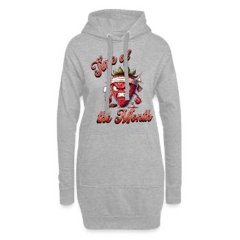 Periode Erdbeerwoche Time of the Month - Hoodie-Kleid - Grau meliert - Vorne