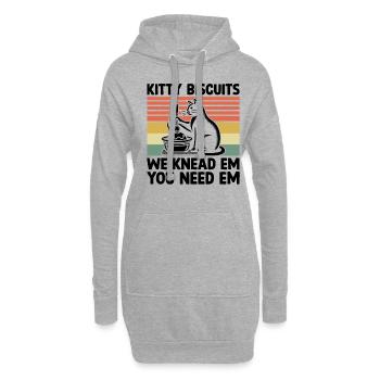 Kätzchenkekse Wir Kneten Em Du Brauchst Em Backen Backen - Hoodie-Kleid - Grau meliert - Vorne