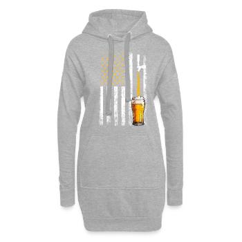 Crafbeer american flag, brewing - Hoodie-Kleid - Grau meliert - Vorne