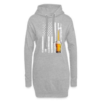 Crafbeer american flag, brewing - Hoodie-Kleid - Grau meliert - Vorne