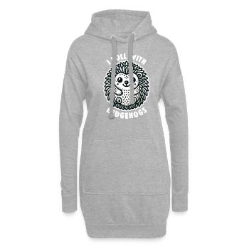Süßer Igel Liebhaber Lustiger Igel Niedlicher Igel - Hoodie-Kleid - Grau meliert - Vorne