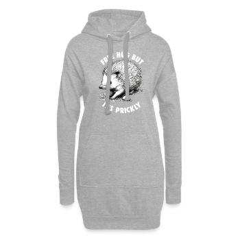Süßer Igel Liebhaber Lustiger Igel Niedlicher Igel - Hoodie-Kleid - Grau meliert - Vorne