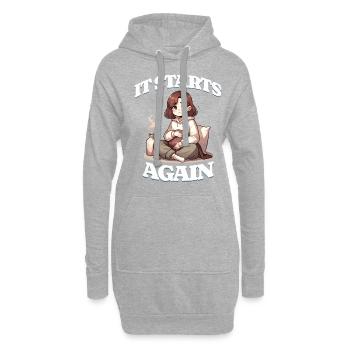 Les règles recommencent - Sweat-shirt à capuche long Femme - gris chiné - Devant