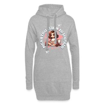 Menstruation Ist Unfair Humorvolles Statement - Hoodie-Kleid - Grau meliert - Vorne
