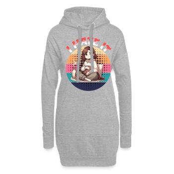 Periode I Hate It Stimmung - Hoodie-Kleid - Grau meliert - Vorne