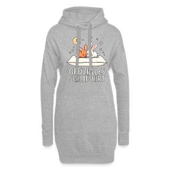 Chemise de nuit officielle Paire de lapin - Sweat-shirt à capuche long Femme - gris chiné - Devant