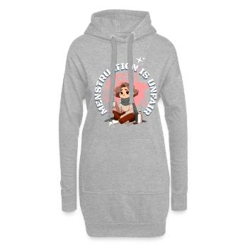 Periode Menstruation Ist Unfair - Hoodie-Kleid - Grau meliert - Vorne