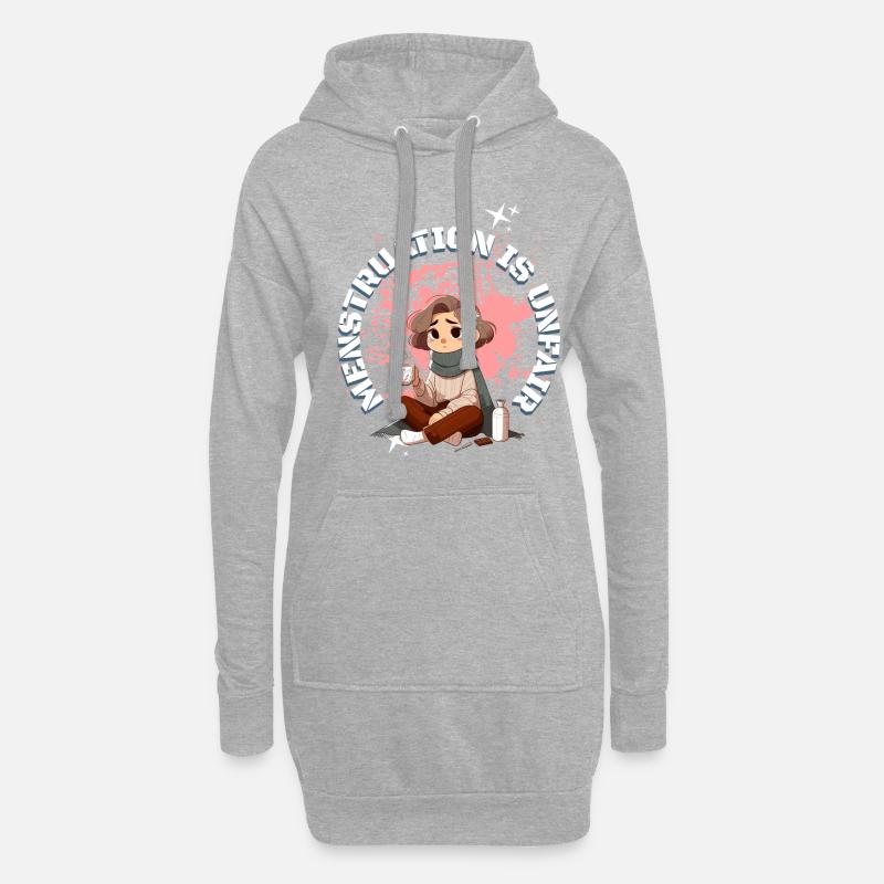 Periode Menstruation Ist Unfair - Hoodie-Kleid - Grau meliert