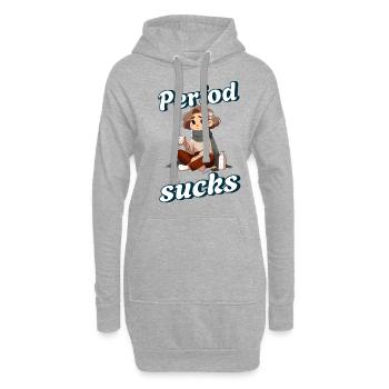 Periode Menstruation Period Sucks Design - Sweat-shirt à capuche long Femme - gris chiné - Devant