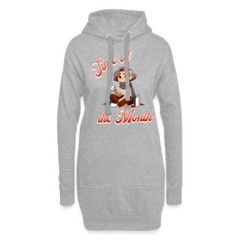 Période des menstruations du mois - Sweat-shirt à capuche long Femme - gris chiné - Devant