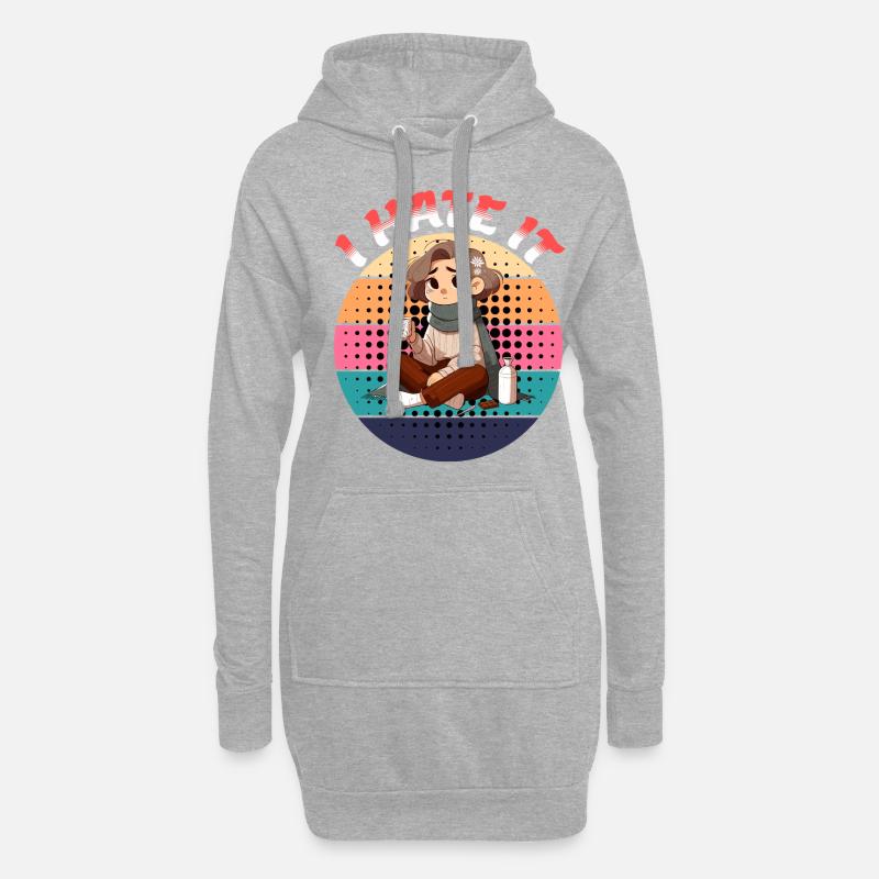 Ich Hasse Es Periode Menstruation - Hoodie-Kleid - Grau meliert
