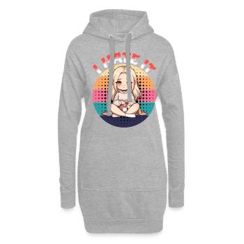 Periode Menstruation I Hate It Kawaii - Hoodie-Kleid - Grau meliert - Vorne