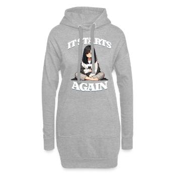 Periode Menstruation It Starts Again - Hoodie-Kleid - Grau meliert - Vorne
