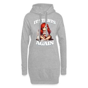 Periode Menstruation It Starts Again - Hoodie-Kleid - Grau meliert - Vorne