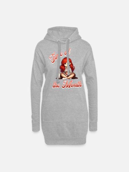 Période – Période du mois illustrée - Sweat-shirt à capuche long Femme - gris chiné