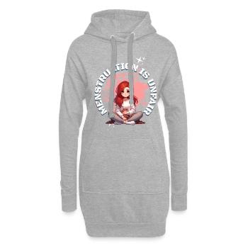 Periode: Menstruation Is Unfair - Hoodie-Kleid - Grau meliert - Vorne