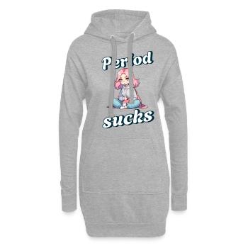 Periode Ist Nervig Anime Stil - Hoodie-Kleid - Grau meliert - Vorne