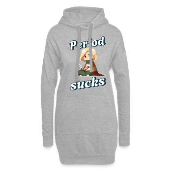 Periode Sucks Lustiges Statement - Hoodie-Kleid - Grau meliert - Vorne