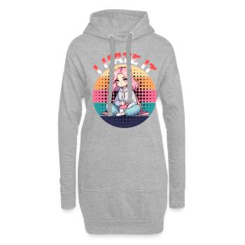 Periode I Hate It Regenbogen Stil - Hoodie-Kleid - Grau meliert - Vorne