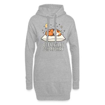 Chemise de nuit officielle cochon d’Inde - Sweat-shirt à capuche long Femme - gris chiné - Devant