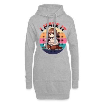 Je le déteste - Graphique d’époque humoristique - Sweat-shirt à capuche long Femme - gris chiné - Devant