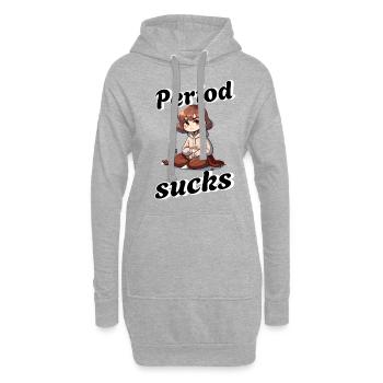 Periode Ist Echt Anstrengend - Hoodie-Kleid - Grau meliert - Vorne