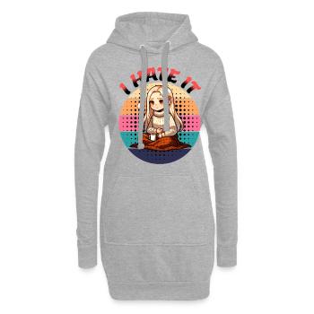 Période de menstruation Je déteste ça - Sweat-shirt à capuche long Femme - gris chiné - Devant
