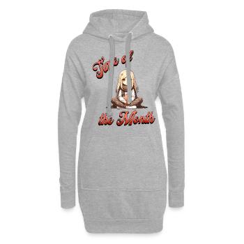 Menstruation : période du mois - Sweat-shirt à capuche long Femme - gris chiné - Devant
