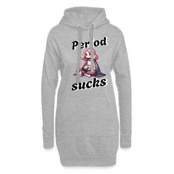 Les menstruations sont agaçantes - les règles sont nulles - Sweat-shirt à capuche long Femme - gris chiné - Devant