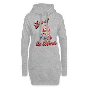 Zeit des Monats Menstruation - Hoodie-Kleid - Grau meliert - Vorne