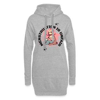 Les menstruations sont une déclaration injuste - Sweat-shirt à capuche long Femme - gris chiné - Devant