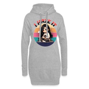 Menstruation : je déteste l’atmosphérique - Sweat-shirt à capuche long Femme - gris chiné - Devant