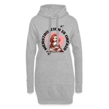 Les menstruations sont injustes : expression de l’expérience - Sweat-shirt à capuche long Femme - gris chiné - Devant
