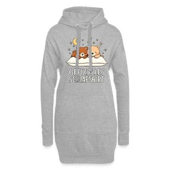 Chemise de nuit officielle Bear Bear Pair - Sweat-shirt à capuche long Femme - gris chiné - Devant