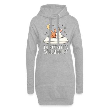 Offizielles Schlafshirt Hasen Hase Paar - Hoodie-Kleid - Grau meliert - Vorne