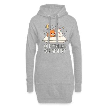 Chemise de nuit officielle Hamster Pair - Sweat-shirt à capuche long Femme - gris chiné - Devant