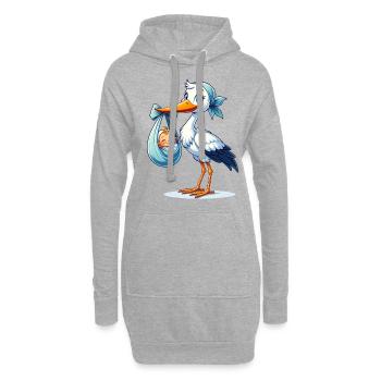 La cigogne apporte un bébé heureux - parfait - Sweat-shirt à capuche long Femme - gris chiné - Devant
