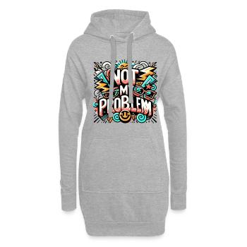 Pas mon problème Design cool avec des lunettes de soleil et - Sweat-shirt à capuche long Femme - gris chiné - Devant