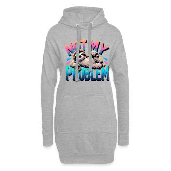 Fauler Faultier Not My Problem Spruch - Hoodie-Kleid - Grau meliert - Vorne
