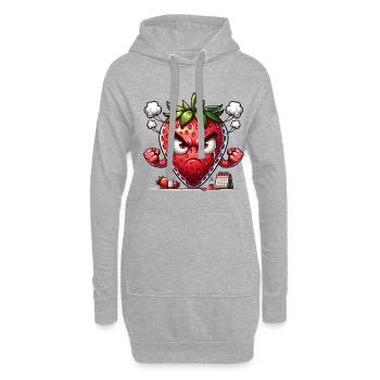 Fraise en colère dessin animé illustration - Sweat-shirt à capuche long Femme - gris chiné - Devant