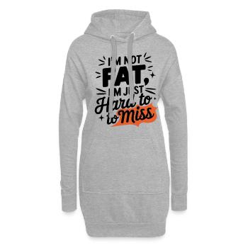 Je ne suis pas gros, difficile à manquer - Sweat-shirt à capuche long Femme - gris chiné - Devant