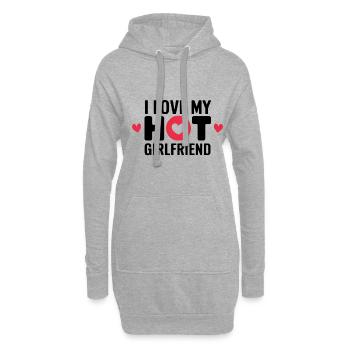 Ich Liebe Meine Heiße Freundin Statement - Hoodie-Kleid - Grau meliert - Vorne