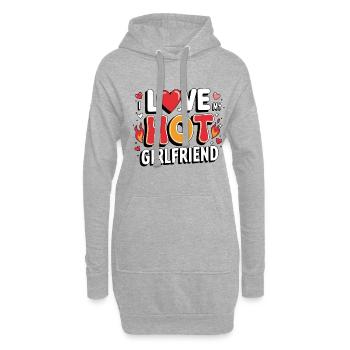 Ich Liebe Meine Heiße Freundin - Hoodie-Kleid - Grau meliert - Vorne