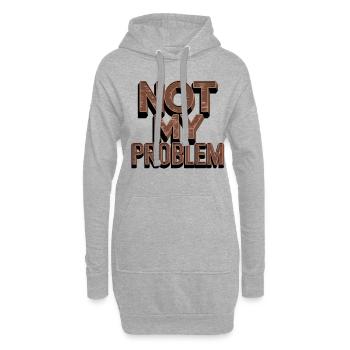 Nicht Mein Problem Statement Humor - Hoodie-Kleid - Grau meliert - Vorne