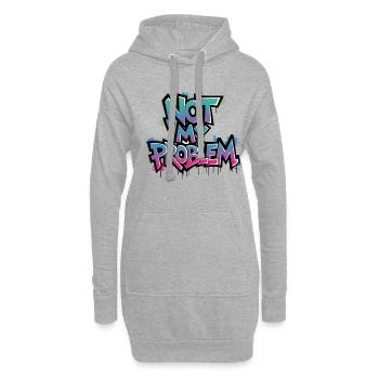 Déclaration légère « Pas mon problème » - Sweat-shirt à capuche long Femme - gris chiné - Devant
