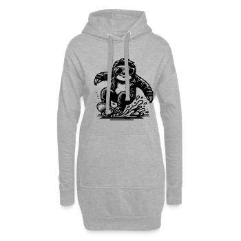 Casual Skateboard Sloth Adventure - Hoodie Dress - heather grey - Front